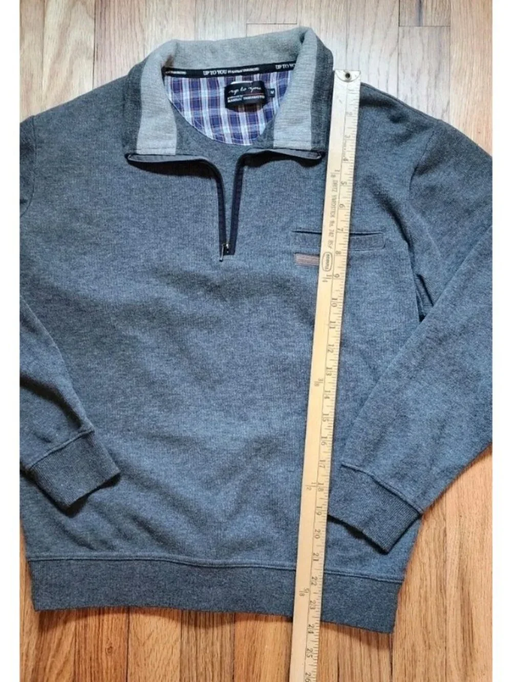 Kansai Yamamoto 1/4 Zip Jacket Japanese Pullover Sweatshirt Medium Grey Soft - Picture 4 of 11